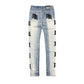 Mixed Emotion  Monogram Denim Light Blue Wash Jeans
