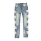 Mixed Emotion Monogram Denim Blue Wash Jeans