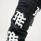 Mixed Emotion Monogram Denim Black Wash Jeans