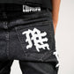 Mixed Emotion Monogram Denim Black Wash Jeans