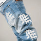 Mixed Emotion Monogram Denim Blue Wash Jeans