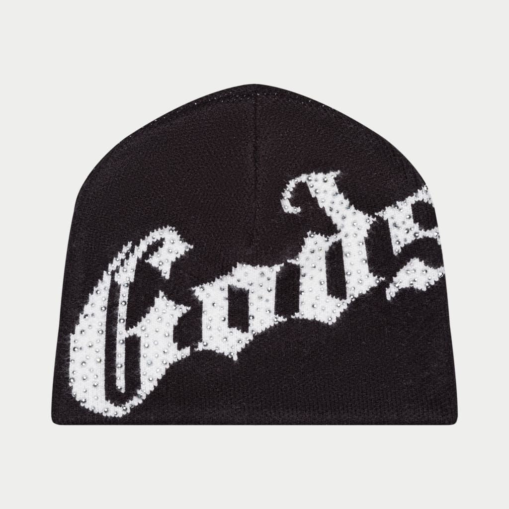 God Speed OG Logo Studded Beanie Hat  (BOOM) 2 White Black