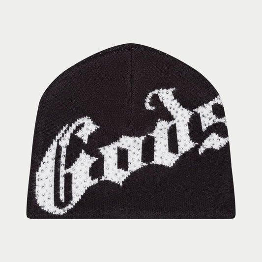 God Speed OG Logo Studded Beanie Hat  (BOOM) 2 White Black