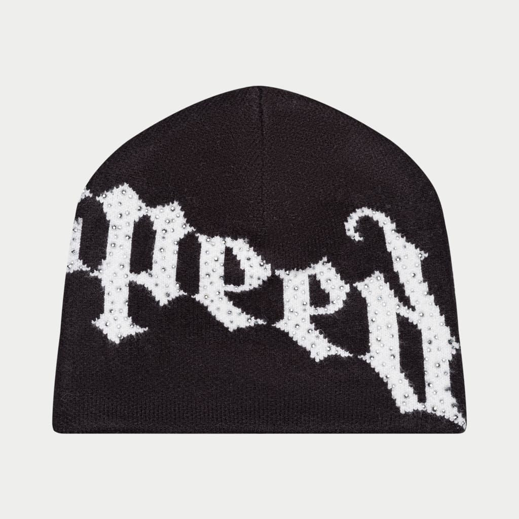 God Speed OG Logo Studded Beanie Hat  (BOOM) 2 White Black