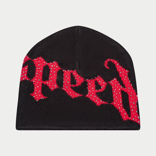 God Speed OG Logo Studded Beanie Hat (BOOM) 2 Red