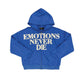 Mixed Emotion  Blue "End" Rhinestone Hoodie