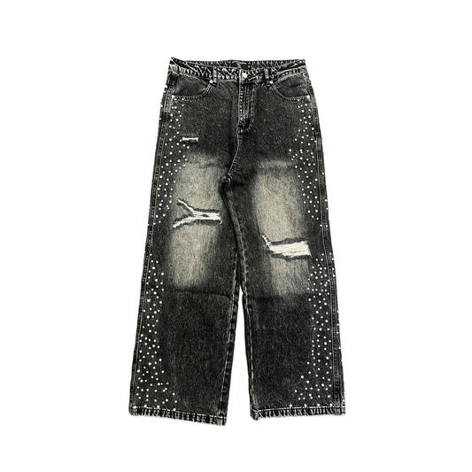 Mixed Emotion Grey ‘Stone’ Baggy Jeans