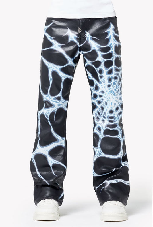 Guapi Chrome Web Leather Pants Jeans