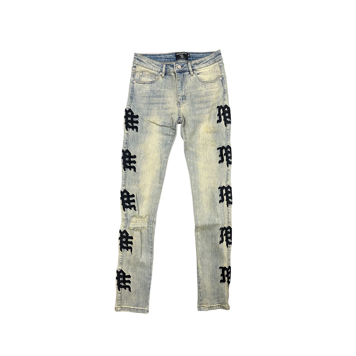 Mixed Emotion ‘Desert’ Monogram Denim Jeans