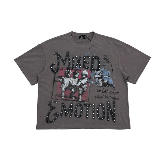 Mixed Emotion  Grey “Friends” tee
