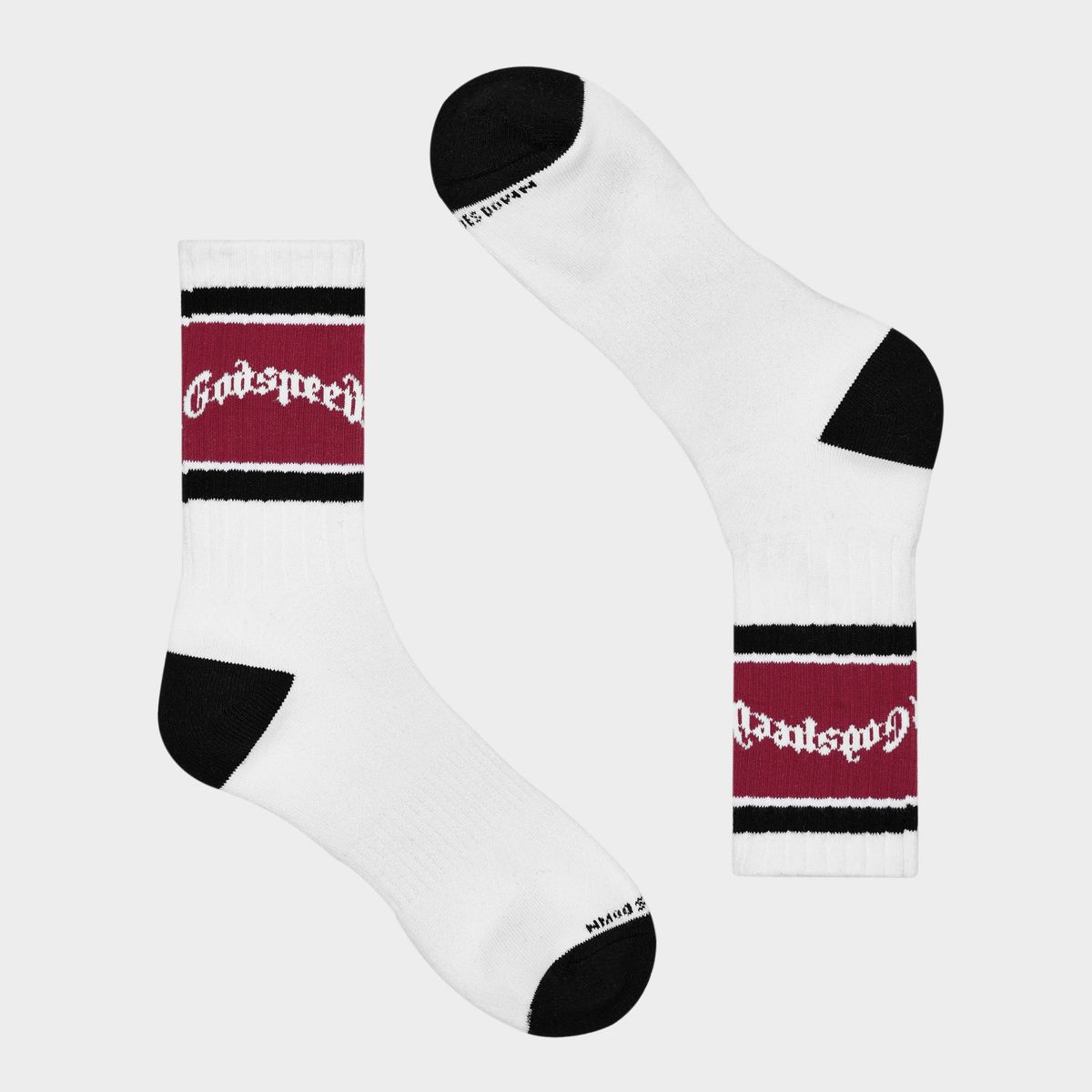 God Speed Og Logo Striped Socks (White/Red)
