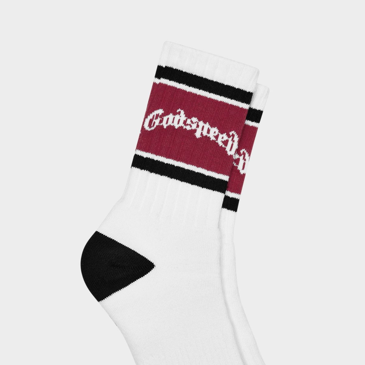 God Speed Og Logo Striped Socks (White/Red)