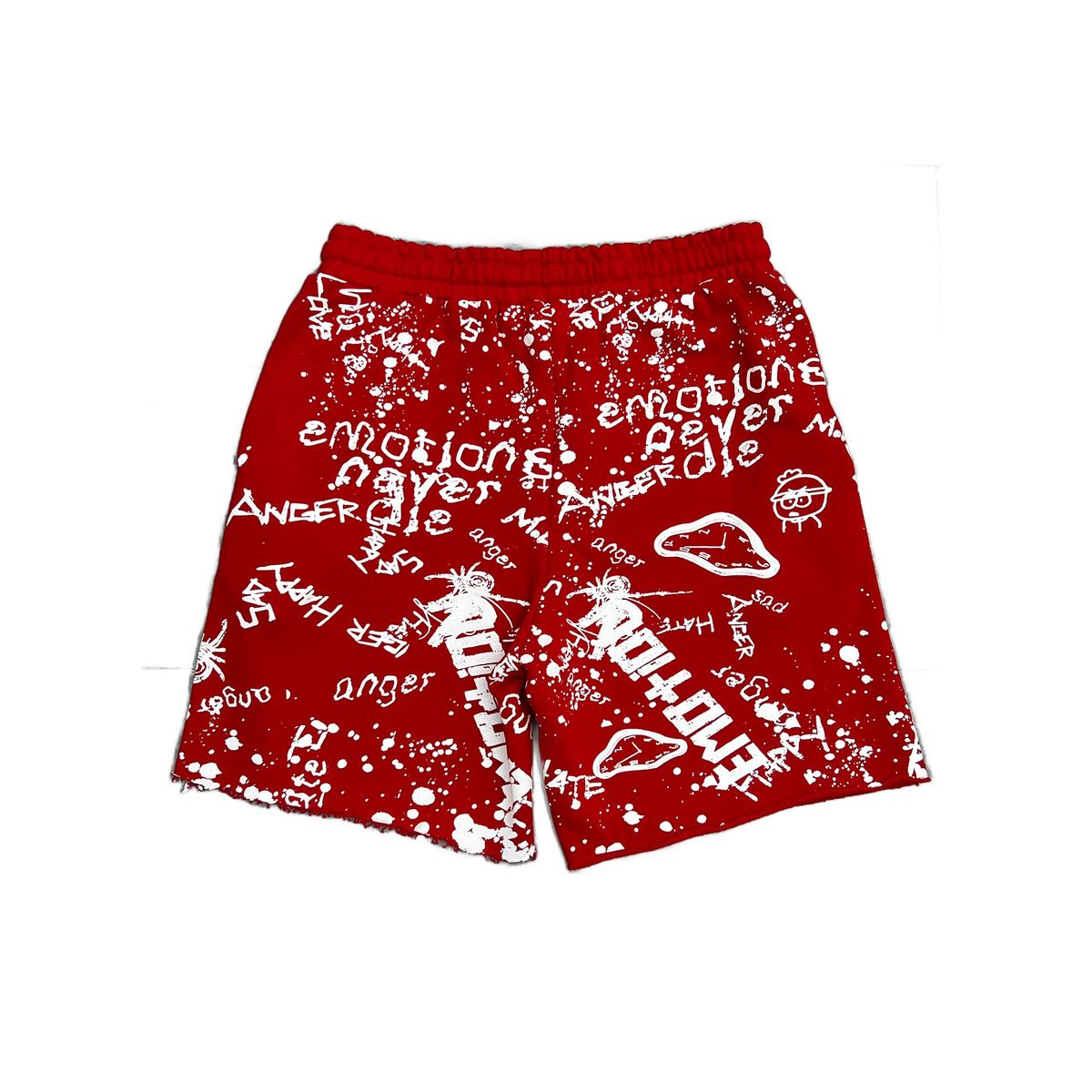 Mixed Emotion  Red 'Graffiti' shorts