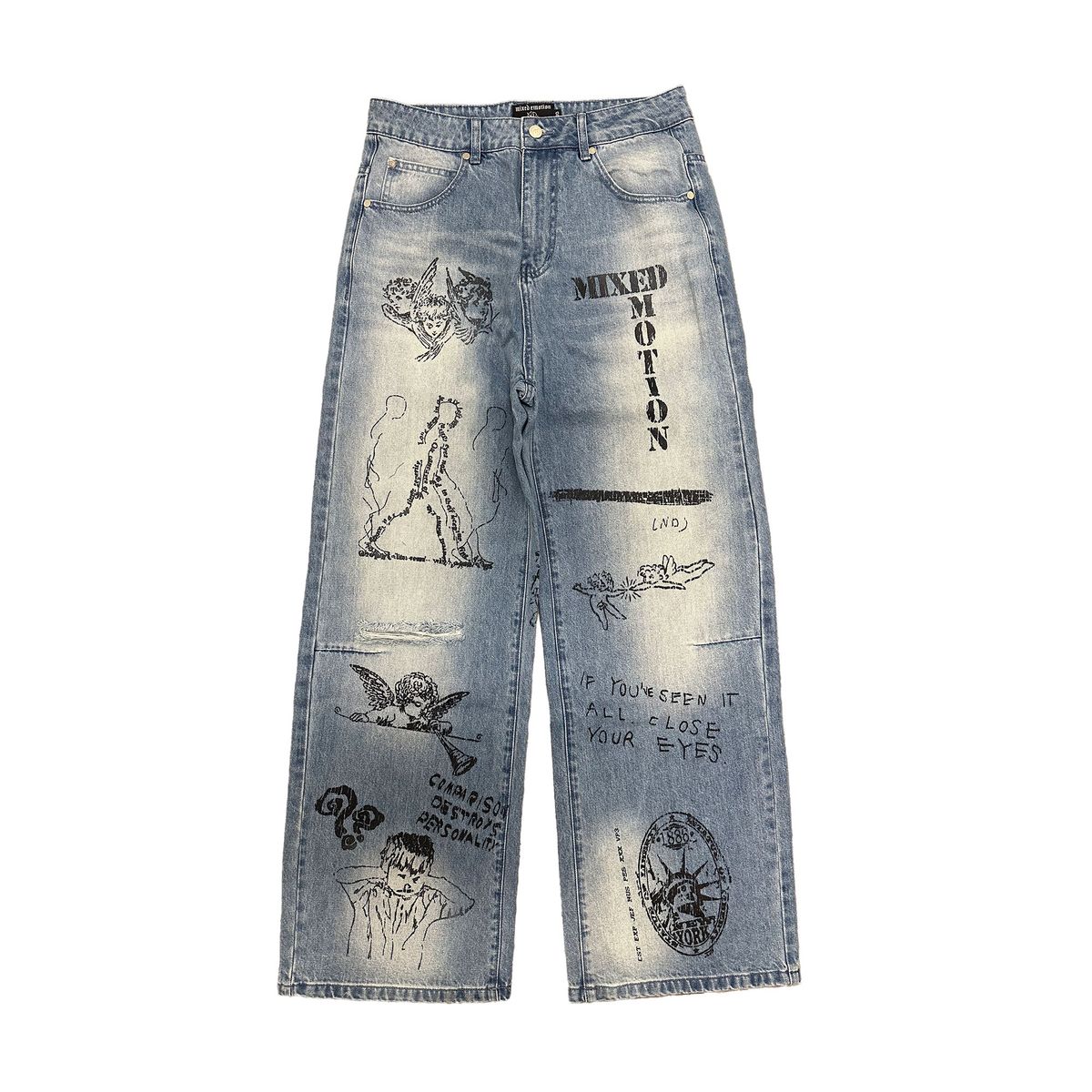 Mixed Emotion Blue “Canvas” Denim jeans