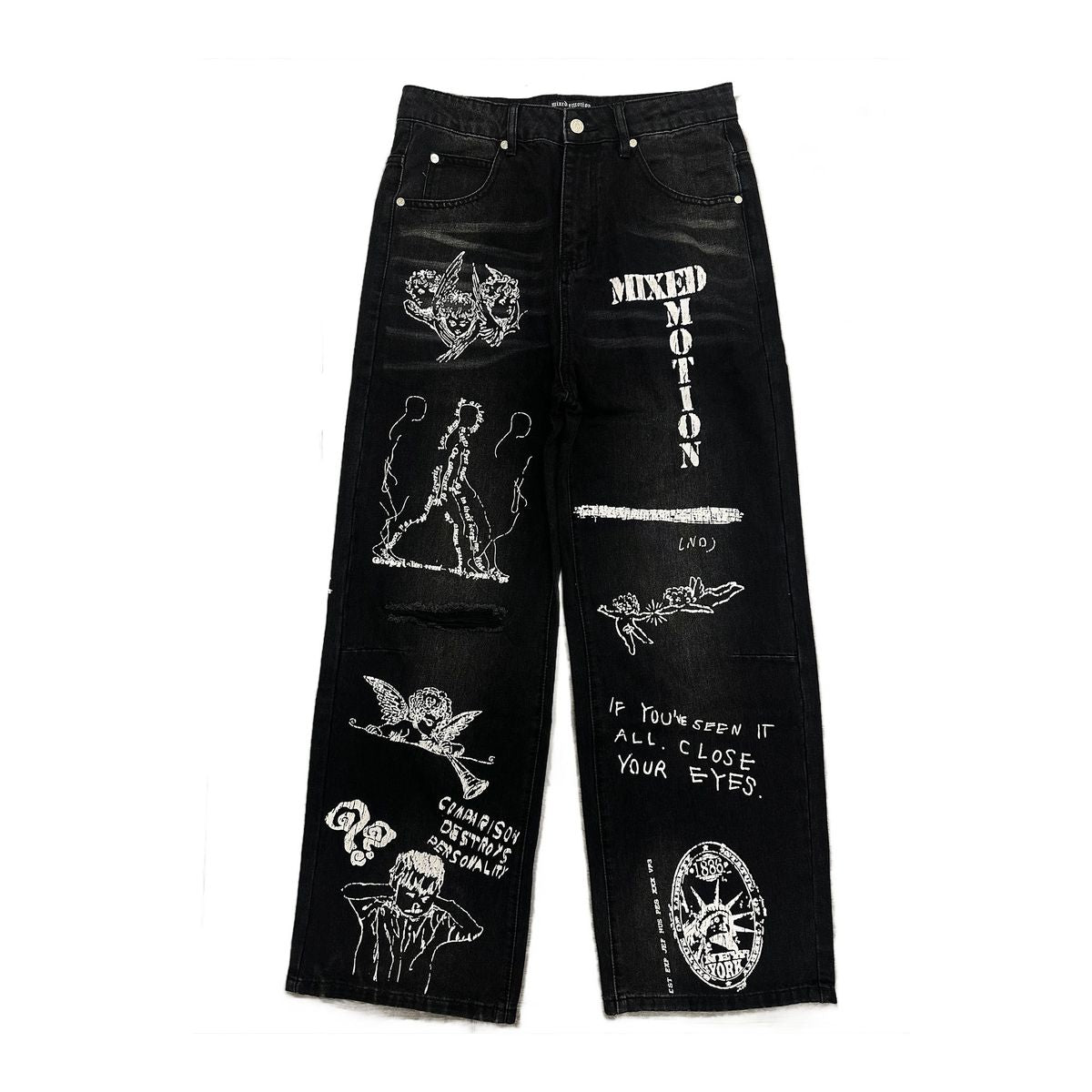Mixed Emotion Black “Canvas” Denim jeans