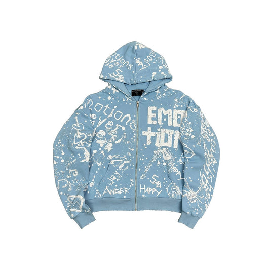 Mixed Emotion  Blue 'Graffiti' Hoodie