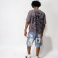 Mixed Emotion Blue “AI” Denim shorts