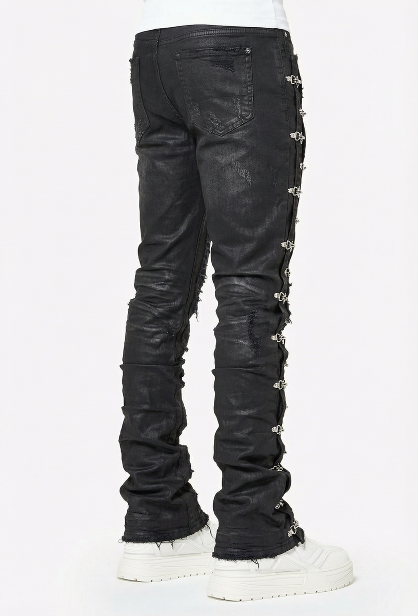 Guapi Obsidian Black Aviation Clasp Denim Jeans
