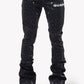 Guapi Obsidian Black Raindrop Leather Pants Jeans
