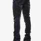 Guapi Obsidian Black Raindrop Leather Pants Jeans