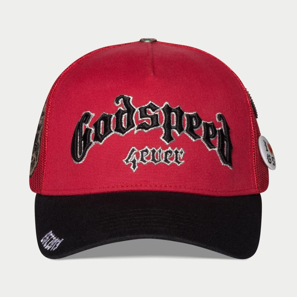 God Speed FOREVER TRUCKER HAT (Red/Black)