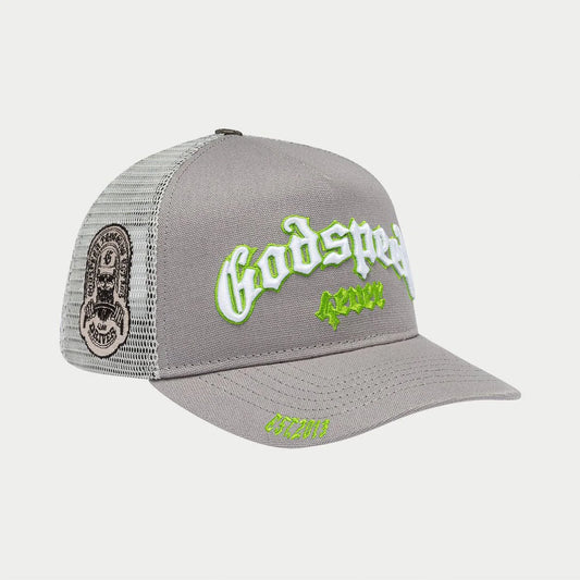 GODSPEED FOREVER TRUCKER  Hat GREY/LIME