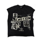 Mixed Emotion Newspaper Sleeveless tee
