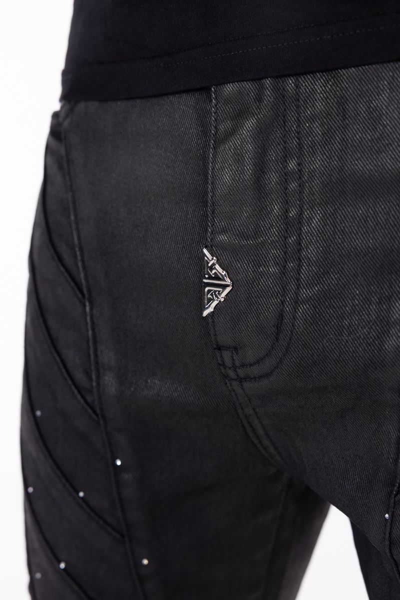 Guapi Obsidian Black Waxed Knight Denim Jeans