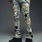 Guapi Olive Green Vintage Stars Denim Jeans