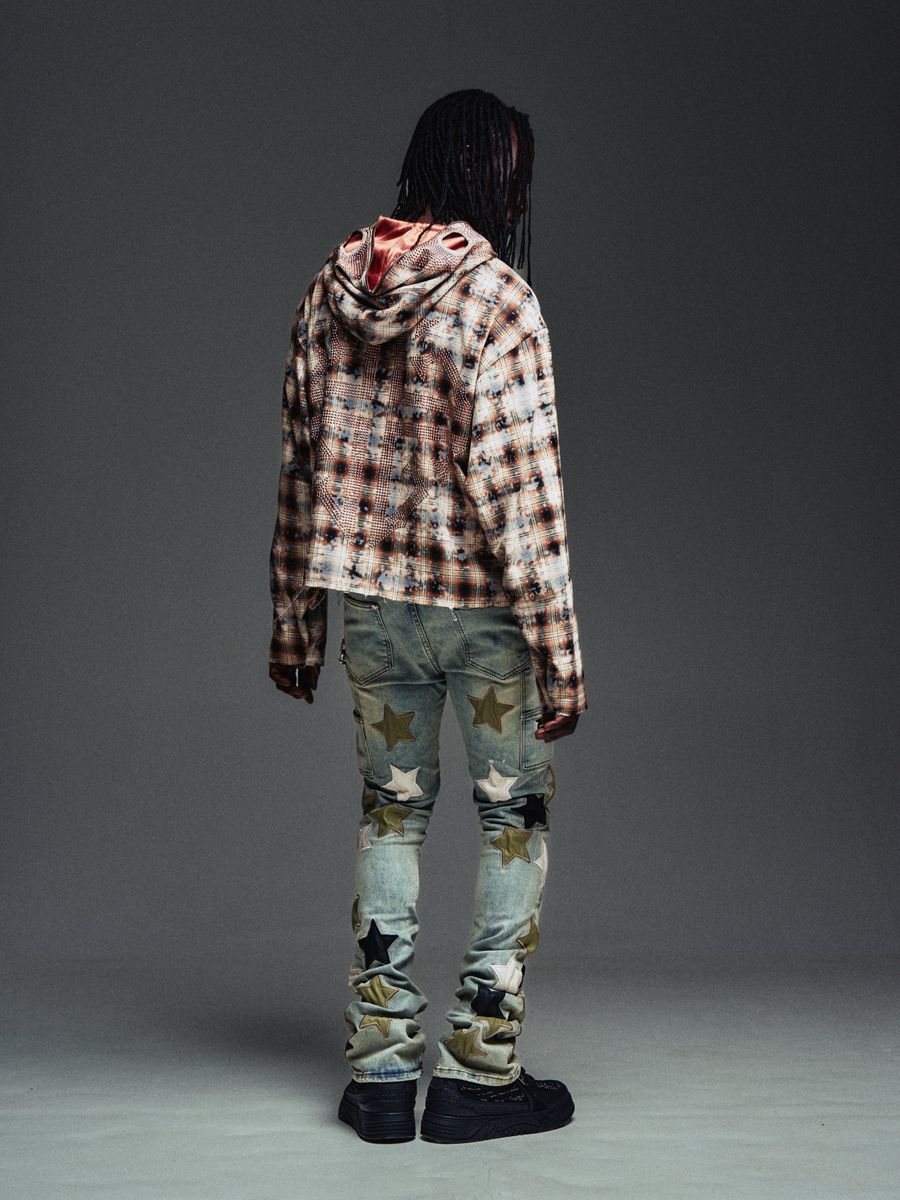 Guapi Olive Green Vintage Stars Denim Jeans