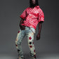 Guapi Wine Red Vintage Stars Denim Jeans