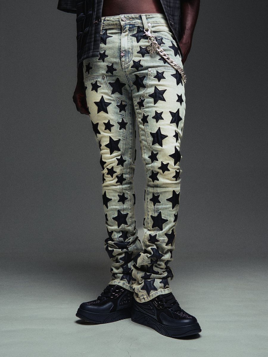 Guapi Vintage Blue Stars Denim V2 Jeans