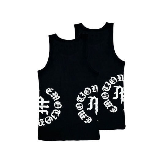 Mixed Emotion 2 Pack Black “Script” Tank Tops