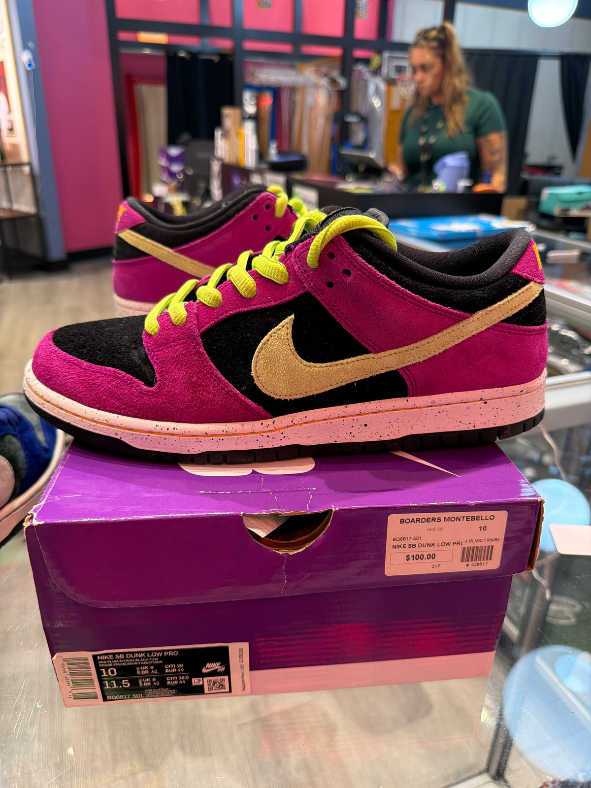 Nike sb dunk low pro ACG terra red PLUM (USED)
