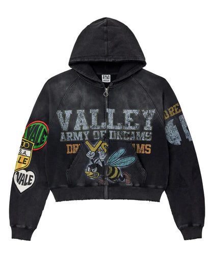 Vale Forever 	ARMY ZIP UP [BLACK]