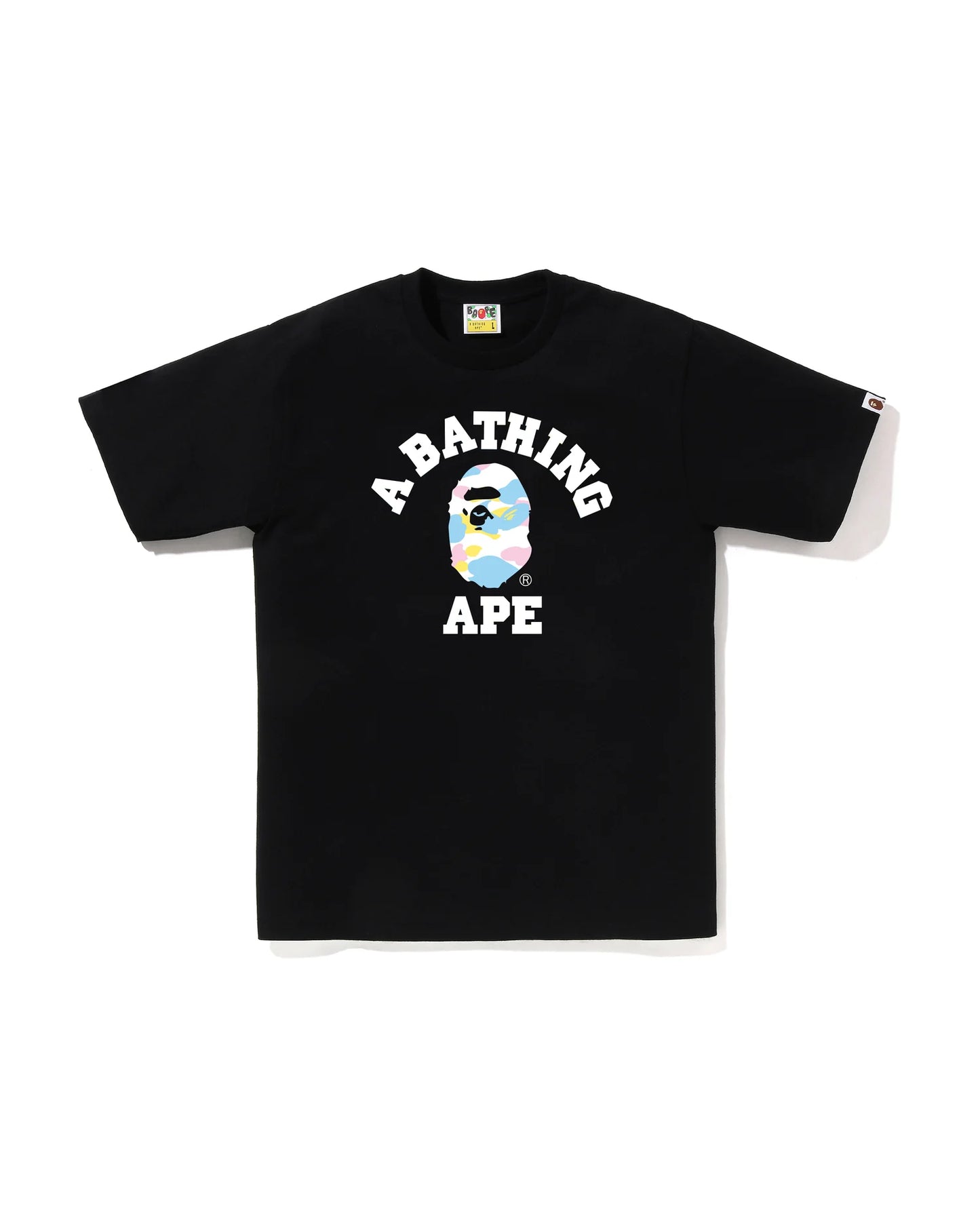 BAPE Multi Camo College Tee Black pink blue