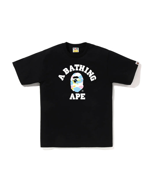 BAPE Multi Camo College Tee Black pink blue