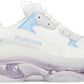 Balenciaga Triple S Clear Sole Leather Free Light Blue Grey Light Purple White (Women's) (USED)