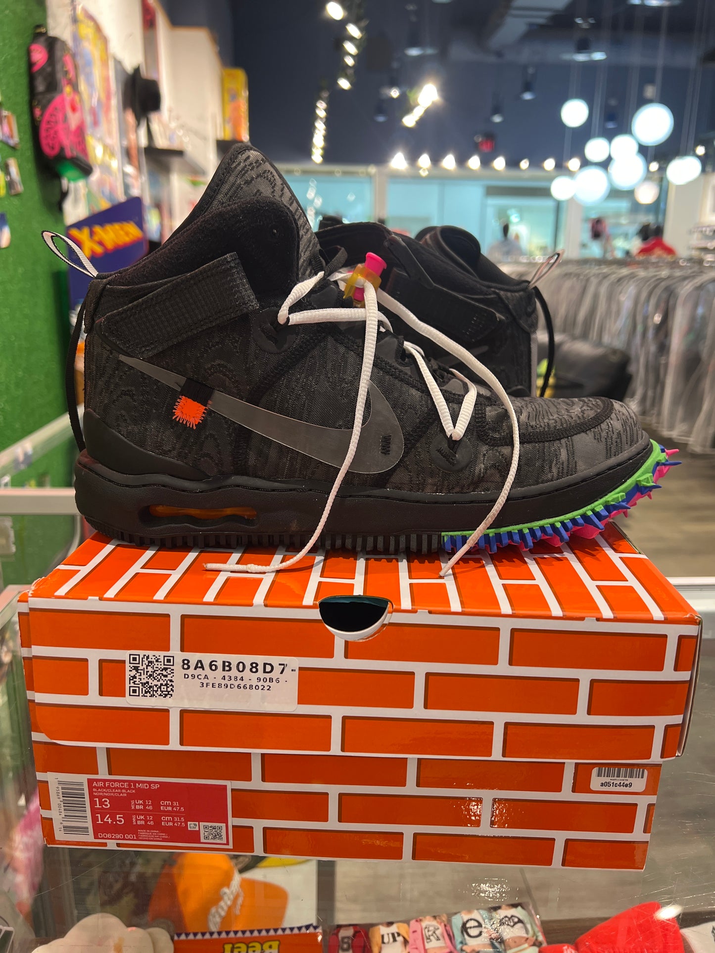 Nike Air Force mid  off white black (Used)