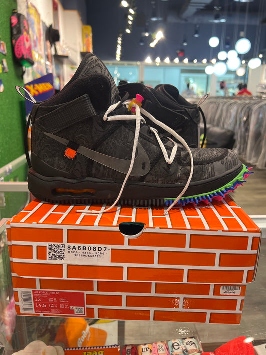 Nike Air Force mid  off white black (Used)
