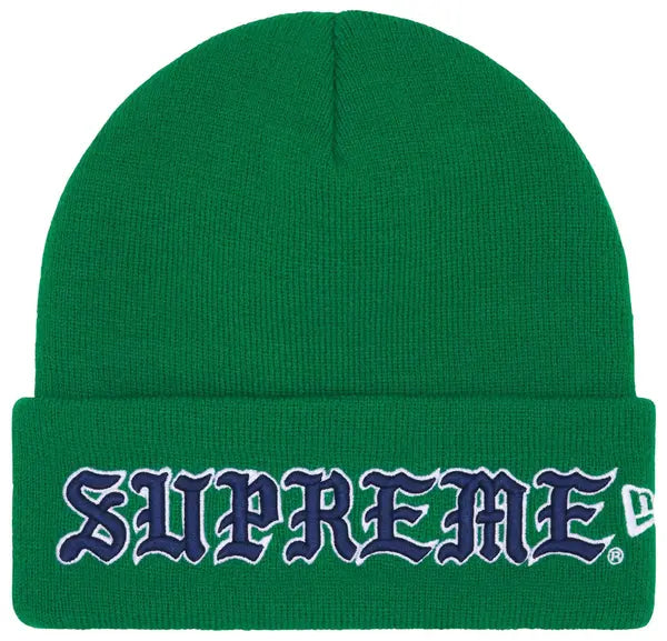 Supreme New Era Old English Beanie  Green