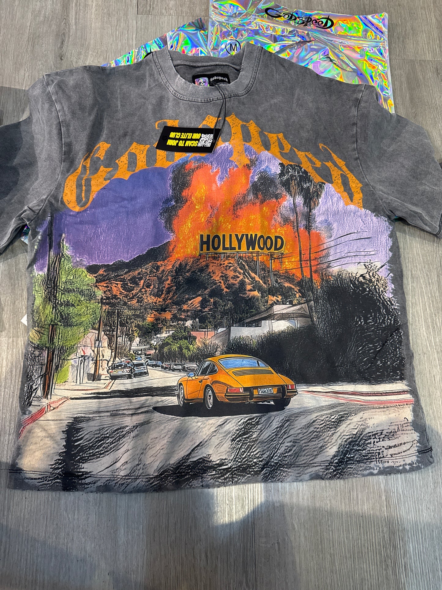 God Speed Los Scandalous (Grey Wash)  Tee