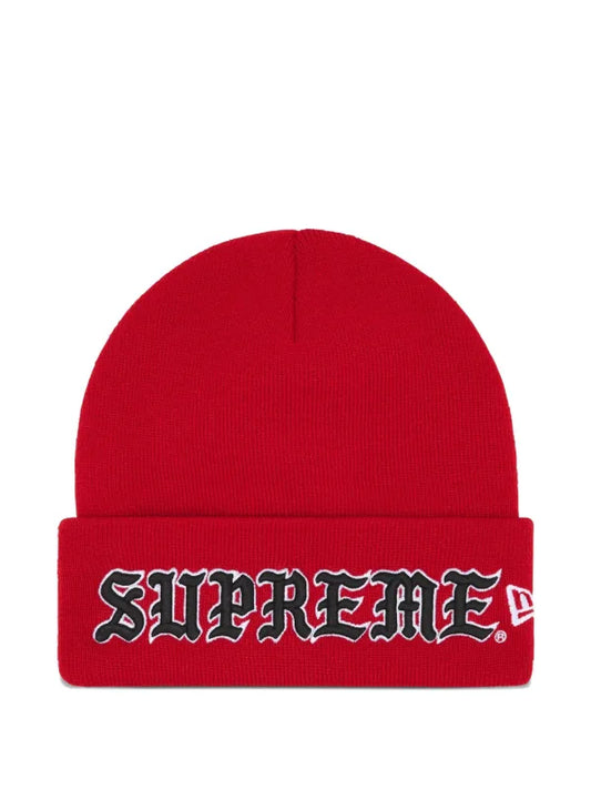 Supreme New Era Old English Beanie Red