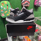 Air Jordan 3 black cement. (USED)