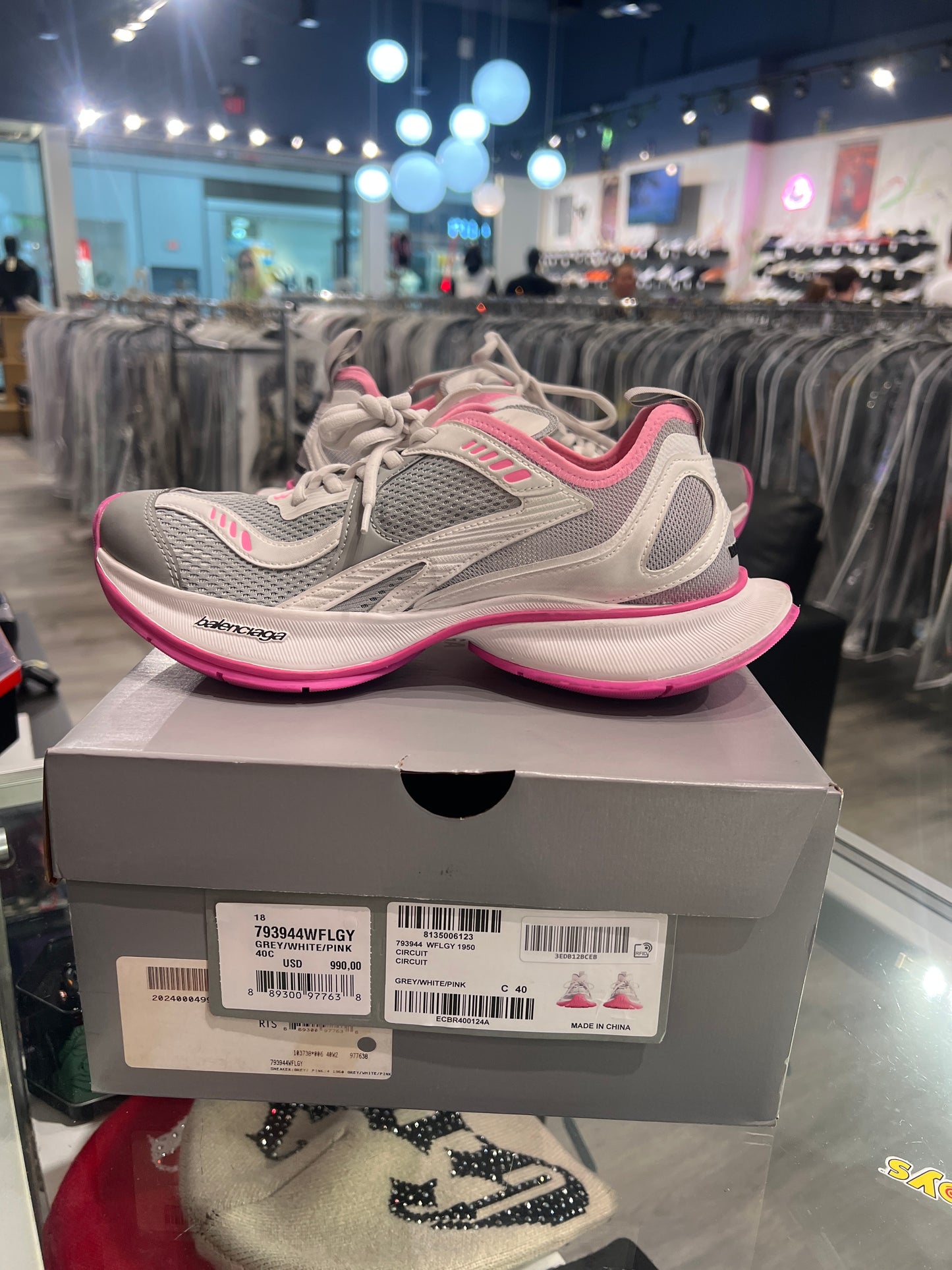 Balenciaga circuit sneaker grey pink white  (USED)