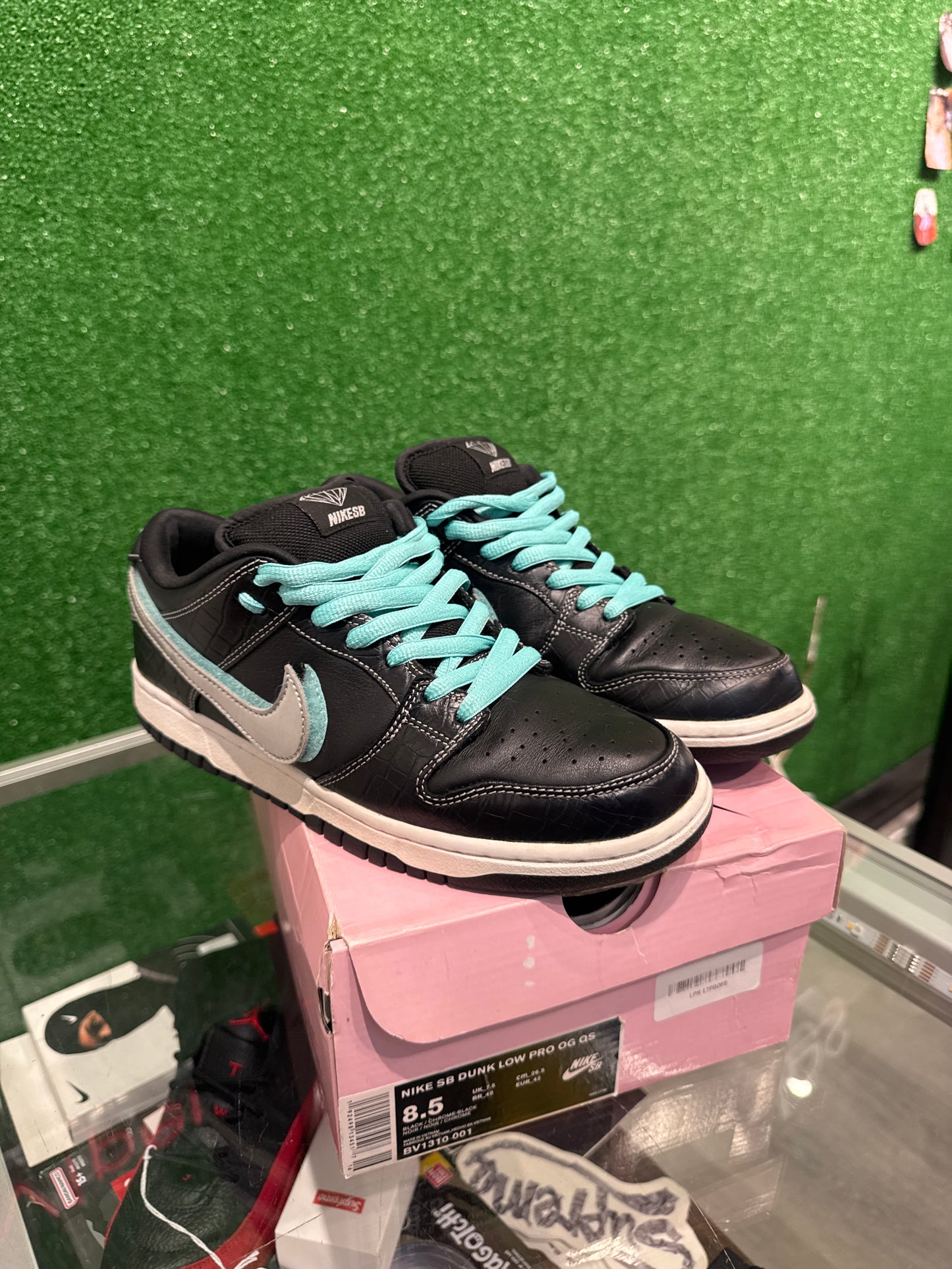 Nike sb dunk low diamond supply co black diamond (USED)