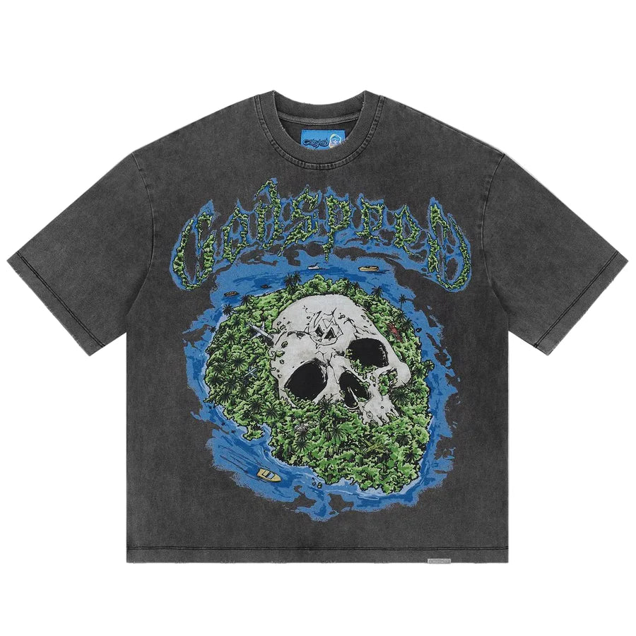 Godspeed Skull Island II Tee “Grey Wash”