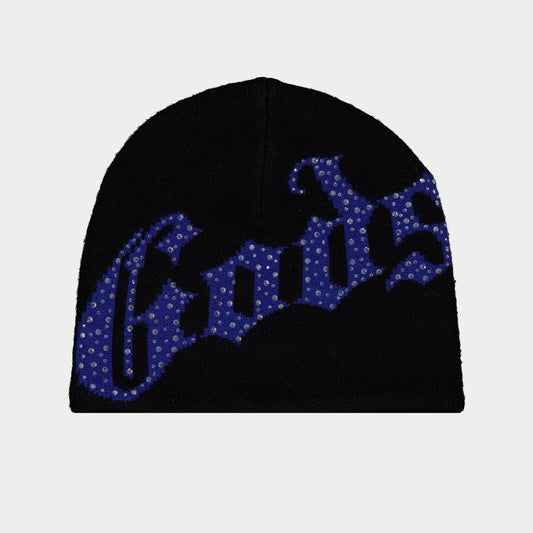 God Speed OG Logo Studded Beanie (Black/Blue)