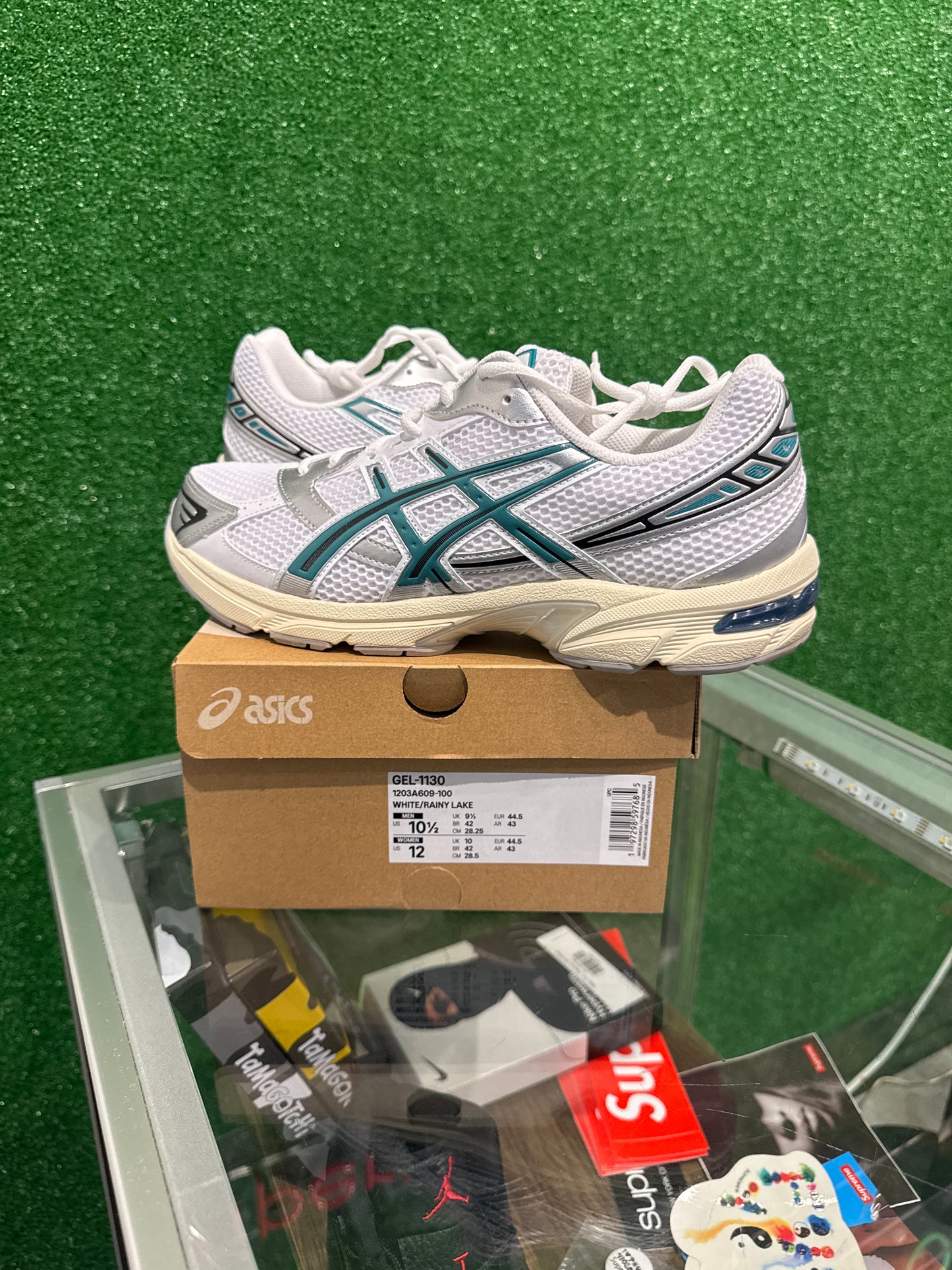 Asics gel 1130 white rainy lake (USED)