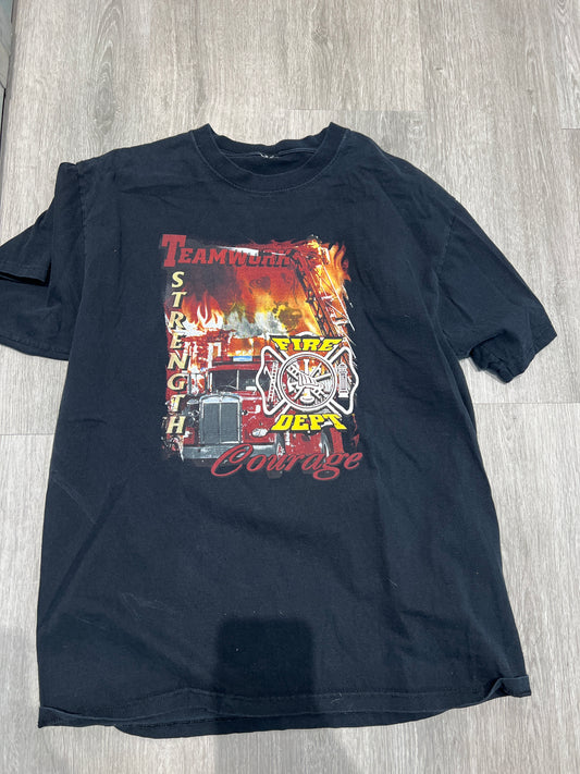 Teamwork strength courage fire department tee